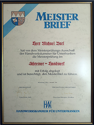 schreinerei barl meisterbrief
